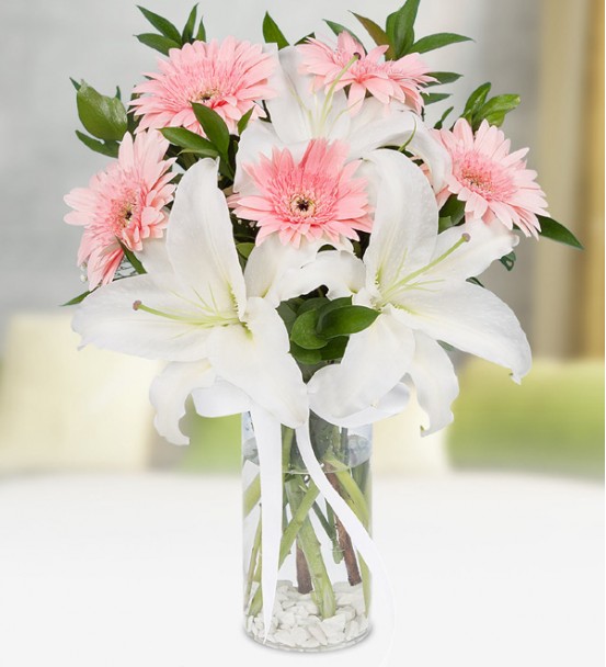 Vazoda Gerbera ve Lilyum